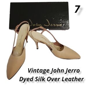 Vintage John Jerro Leather & Silk Heels in Box Need Re-Dyed Never Worn 7N